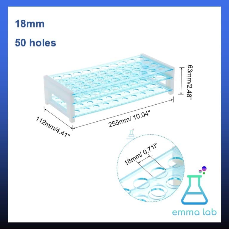 ที่วางหลอดทดลอง พลาสติก สำหรับใช้ในห้องปฏิบัติการ Blue Plastic Test Tube Rack รูปที่ 9