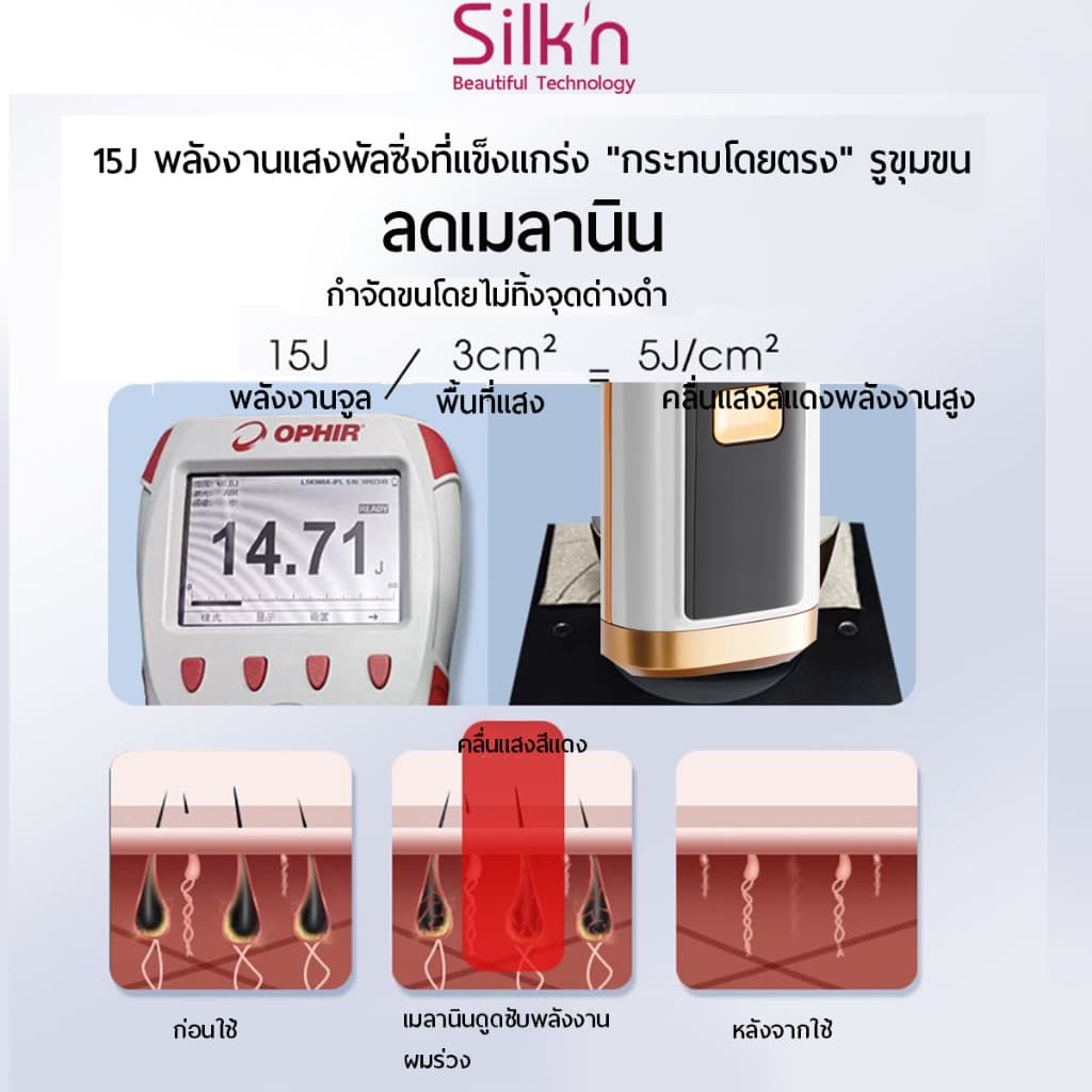 ORRO IPL Gen3 เครื่องกำจัดขน & หน้าใส เลเซอร์กำจัดขน Multi Function สี Black Gold รูปที่ 5