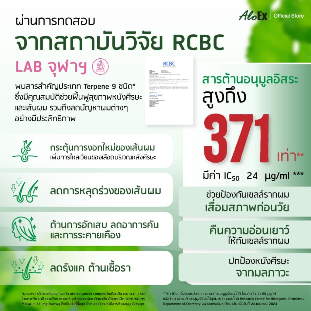AloEx Hair Mask 200 g 2 หลอด ทรีทเม้นท์ผมนุ่ม ลดผมแห้งเสีย บำรุงหนังศีรษะ ลดผมร่วง กระตุ้นการงอกใหม่ Silicone Free! รูปที่ 4