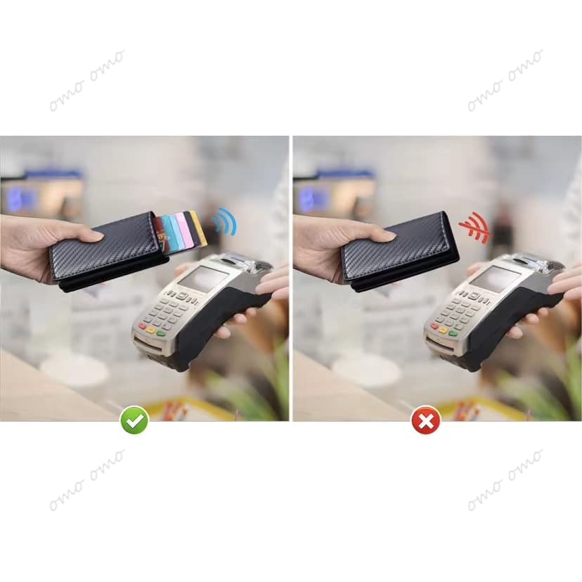 กระเป๋าสตางค์ RFID กระเป๋าสตางค์ หนังPU ใส่บัตรได้อัตโนมัติ สําหรับผู้ชาย แบบบาง ป้องกันขโมย ใส่บัตรได้ แบบสากล รูปที่ 5
