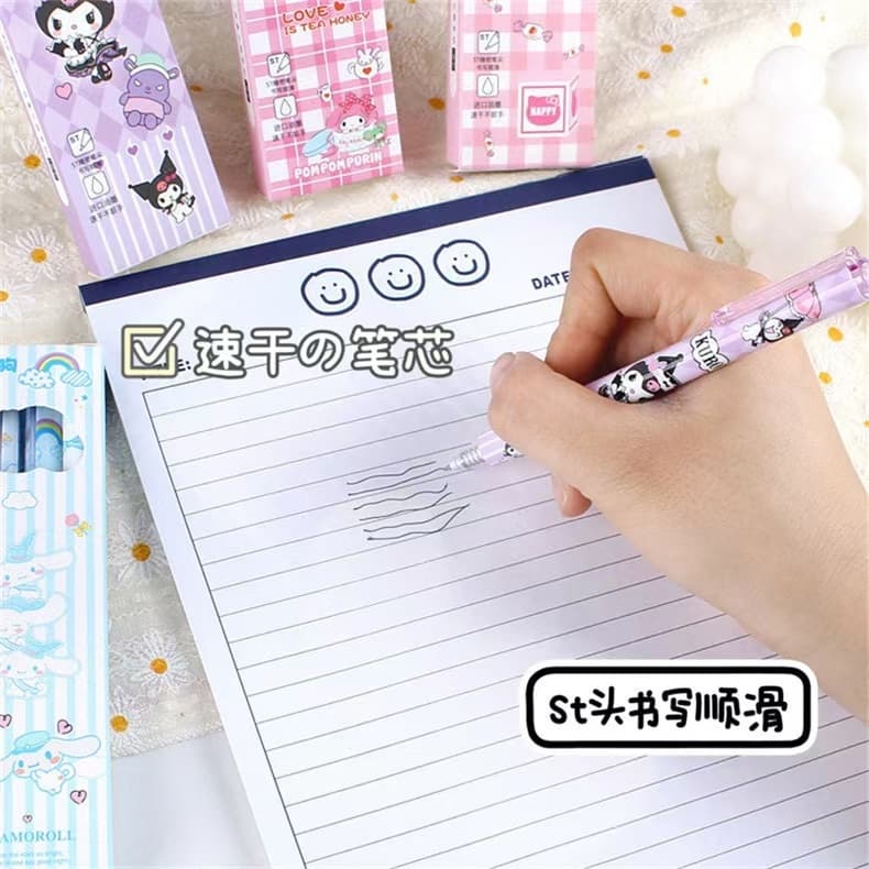 4 ชิ้น กล่องบรรจุปากกาเจล Kawaii การ์ตูน ปากกาแห้งเร็วโรงเรียนเครื่องเขียนอุปกรณ์ 4MM รูปที่ 5