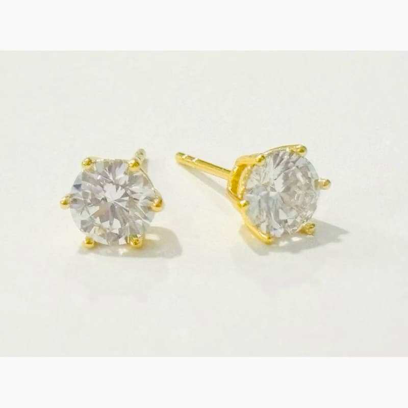 ต่างหูเพชร CZ หุ้มทอง 24K ไม่แพ้ ไม่ลอก ไม่ดำ | ต่างหูผู้หญิง ใส่แล้วดูแพง สไตล์เกาหลี มี 5 ขนาด รูปที่ 2