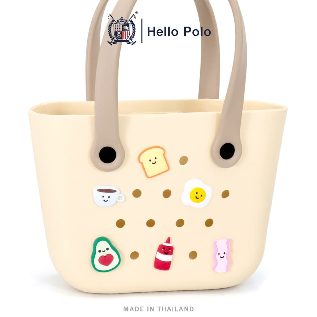 Hello Polo อุปกรณ์ตกแต่งกระเป๋าชายหาด Jibbitz น่ารัก คาแรกเตอร์การ์ตูน ผู้หญิงกระเป๋าถืออุปกรณ์ตกแต่ง รูปที่ 5