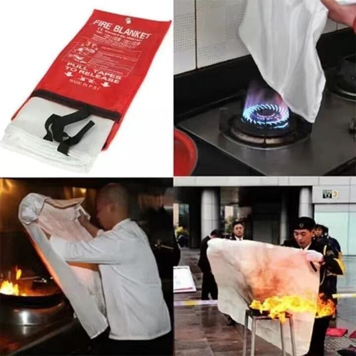 ควรมี! ผืนใหญ่! ผ้าดับไฟ ผ้าห่มกันไฟ Fire Blanket 1.5x1.5 ผ้าห่มหนีไฟ เส้นใยแก้วซิลิก้าพิเศษ คลุมตัวกันไฟ ใช้ในครัว ไปแค รูปที่ 3