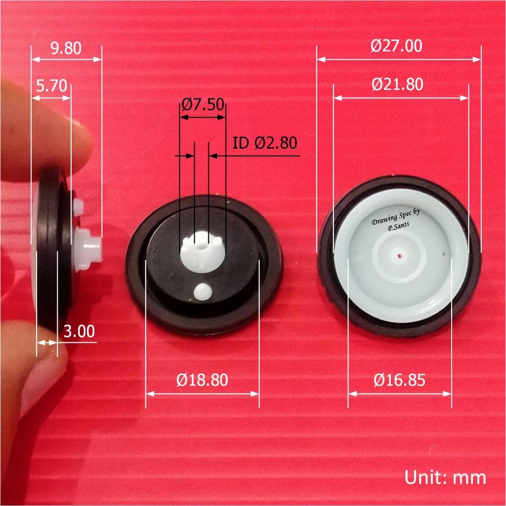 ไดอะแฟรม ซีลยาง 27mm ซีล วาล์วน้ำ โซลินอยด์วาล์ว วาล์วน้ำเข้า เครื่องซักผ้า #ไดอะแฟรม-ซีลยาง 27mm รูปที่ 2