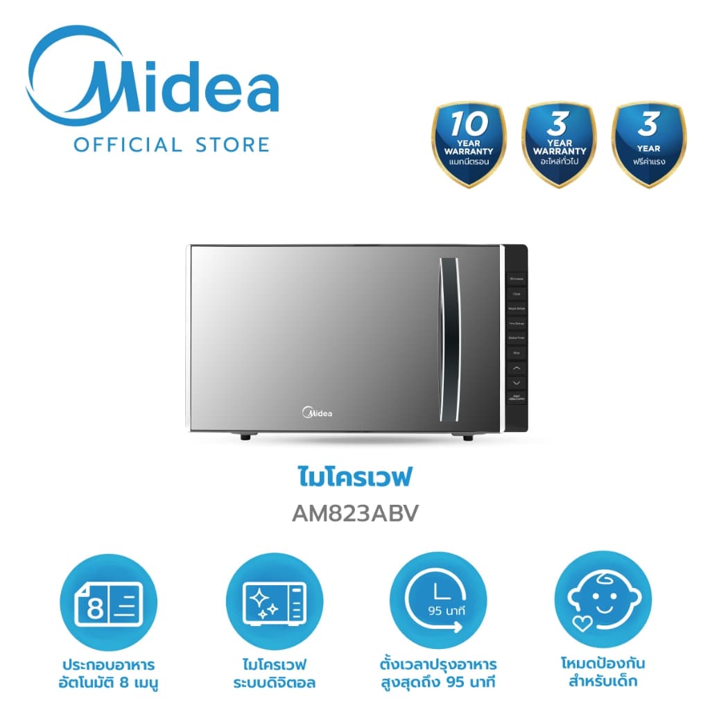 Midea ไมโครเวฟไมเดีย ความจุ 23 ลิตร รุ่น AM823ABV รูปที่ 2