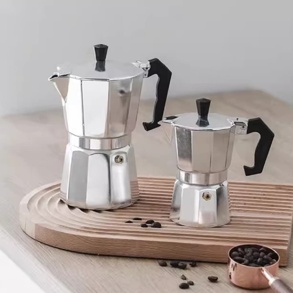 Alechaung โมก้าพอท กาต้มกาแฟสด อลูมิเนียม เครื่องต้มกาแฟ ชุดชงกาแฟสด mokapot 3cup 6cup 9cup แบบพกพา รูปที่ 6