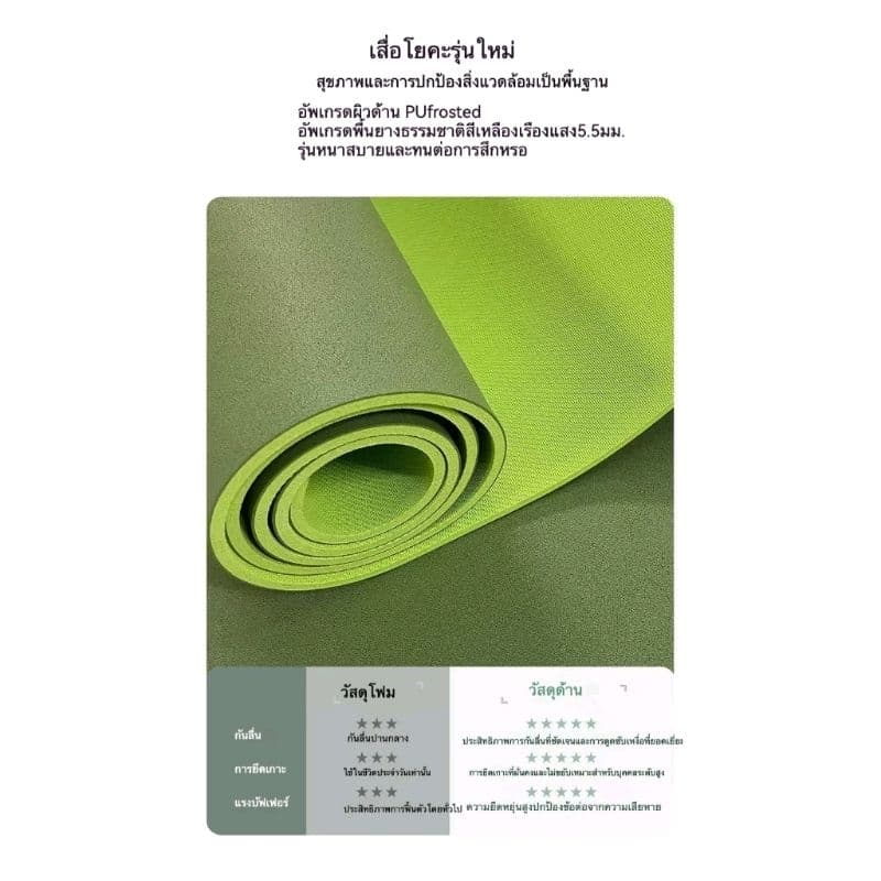 LIYAMAT-เสื่อโยคะyogamatเสื่อออกกำลังกาย ใยมะพร้าว+PU+ยางธรรมชาติ รูปที่ 7