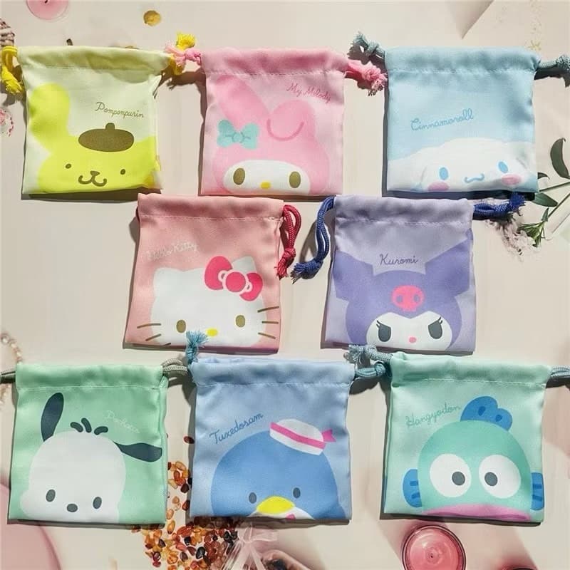 กระเป๋าผ้าหูรูดลายการ์ตูน Sanrio กระเป๋าถุงผ้า กระเป๋าหูรูด จุของได้ดี ประหยัดพื้นที่ มีลายเยอะ รูปที่ 7