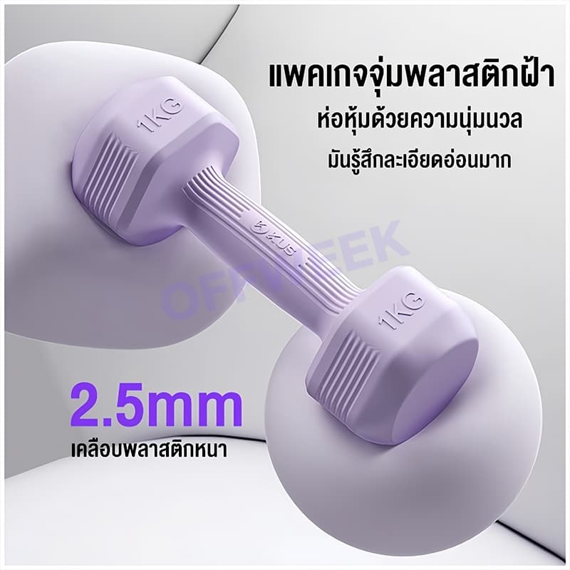 ดัมเบล ดัมเบลยาง Dumbbells ฟิตเนส ดัมเบลสำหรับผู้หญิง สำหรับลดไขมันต้นแขน ออกกำลังกาย 1KG-5KG 2ชิ้น รูปที่ 4