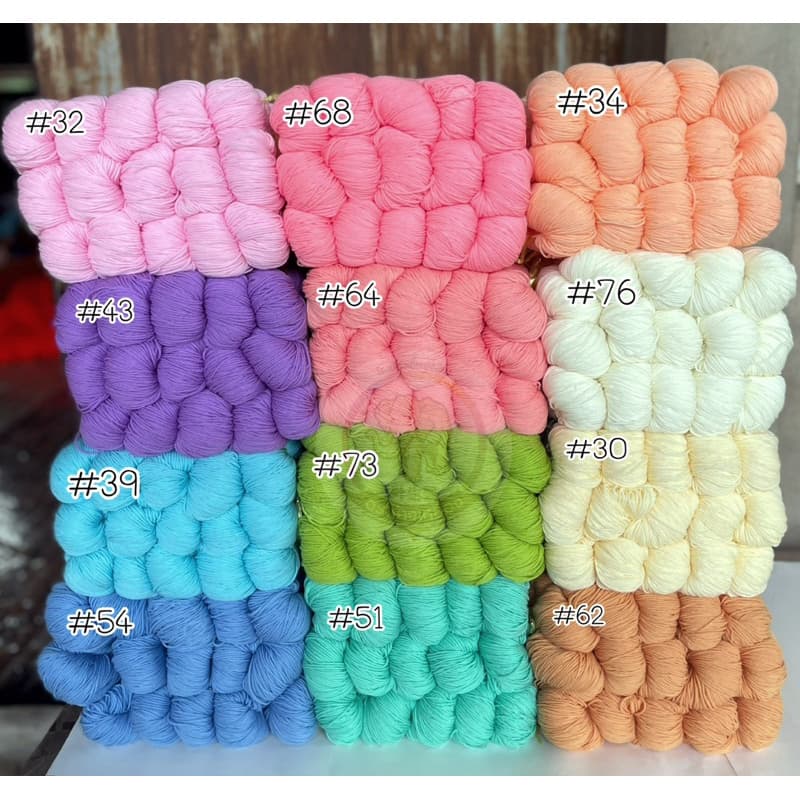 ไหมพรม 3 ply เส้นเล็ก แบบไจ 1 สี 15 ไจ รูปที่ 2