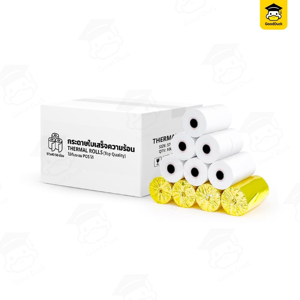 กระดาษความร้อน บิล 57x40 57x30 mm ใบเสร็จยกลัง 50 ม้วน สลิป กระดาษใบเสร็จ บิล Thermal Paper POS Ocha รูปที่ 9