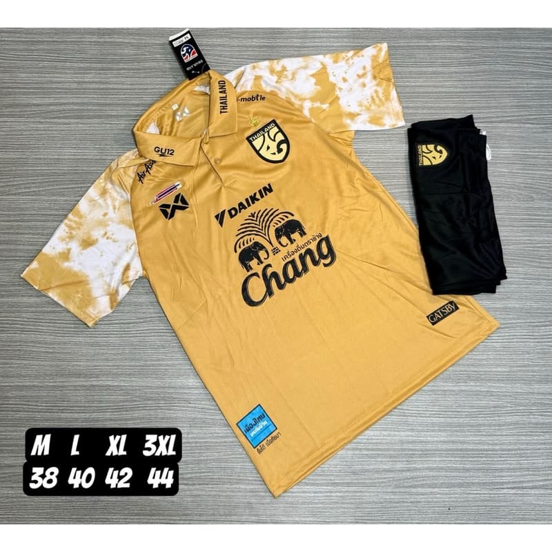 ชุดกีฬาคนโตเสื้อกับกางเกงปักโลโก้ทีมชาติไทยผ้าโพลีเอสเตอร์สีสดใสส่วมใส่สบายระบายอากาศได้ดี รูปที่ 3