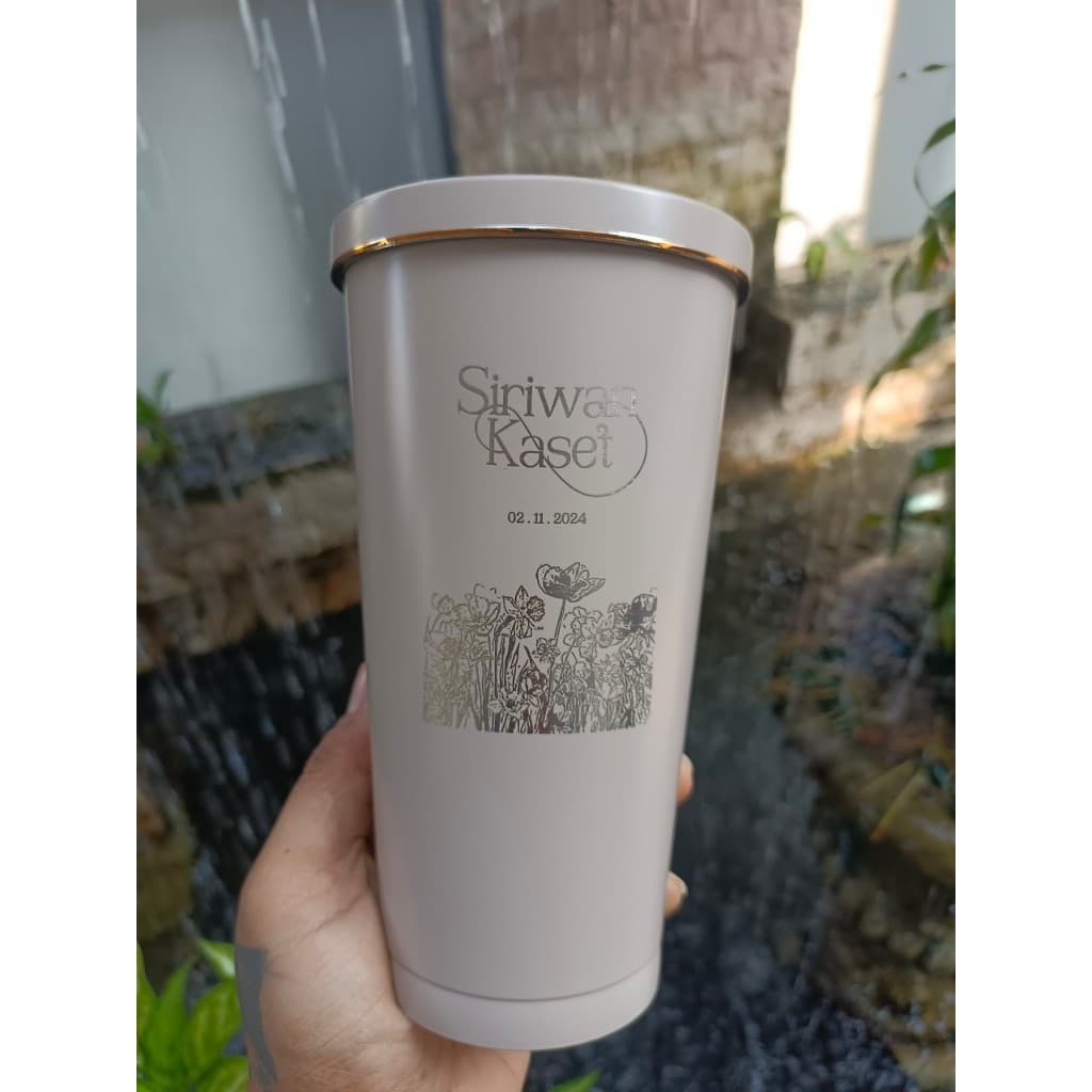แก้วเก็บอุณหภูมิ ทรงสตาบัค 600ml สลักลายฟรี ออกแบบเองได้ รูปที่ 2