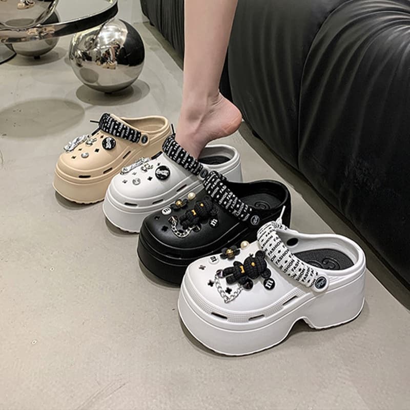 XWbrand ในไทย รองเท้าแตะแฟชั่นหัวโต รัดส้น งานดีทรงสวย แมทช์ชุดง่ายใส่ลุคไหนก็เข้า แถมฟรีตัวติดสุดน่ารัก รูปที่ 9