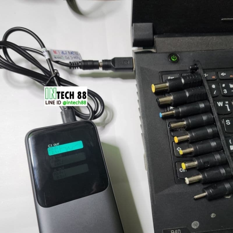 สาย trigger USB-C PD to 9V/12V/15V/19-20V/28V Jack 5.5x2.1-2.5mm 90-95CM Positive/Negative ใช้กับUSB-PD รูปที่ 7