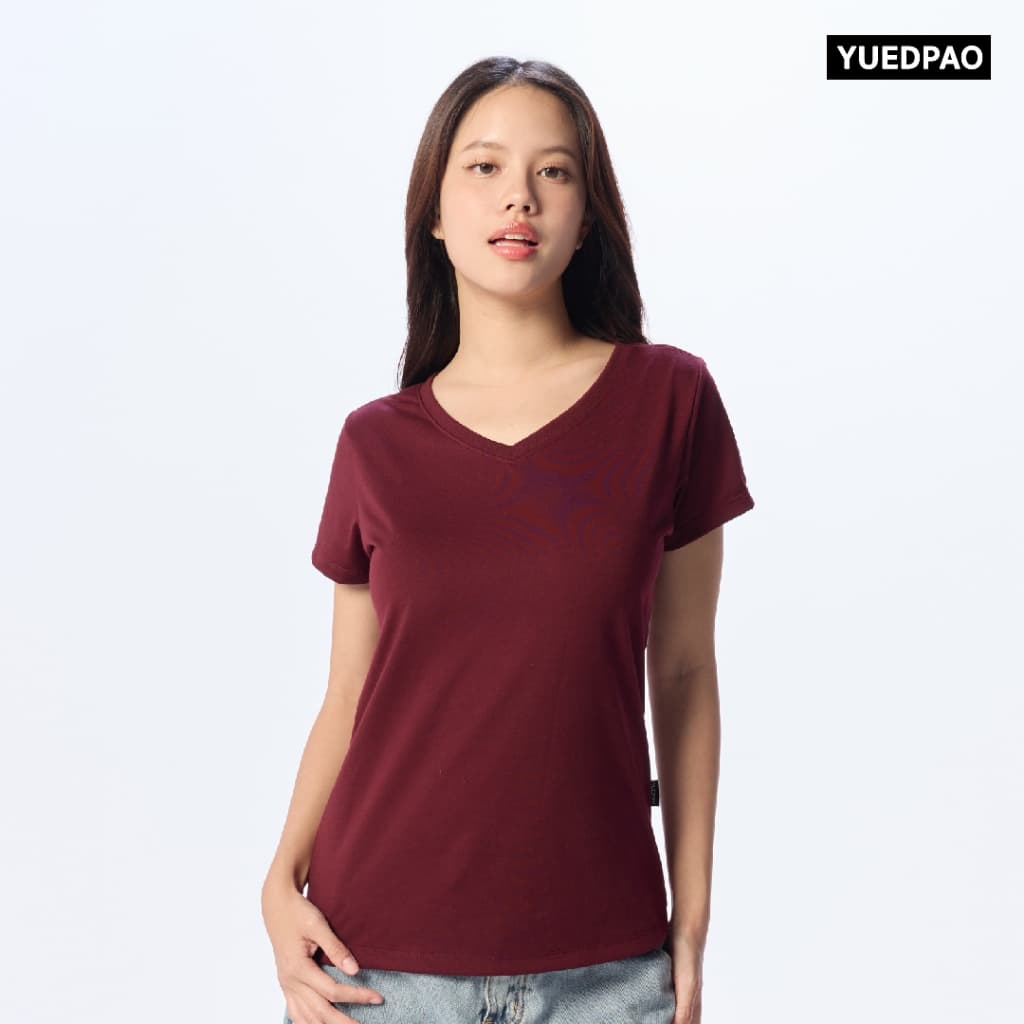 Yuedpao Ultrasoft Non-Iron 2025 เสื้อยืดคอวีผู้หญิง ไม่ย้วย ไม่หด ไม่ต้องรีด ผ้านุ่ม ไม่ขึ้นขุย Set Pink Rose รูปที่ 5