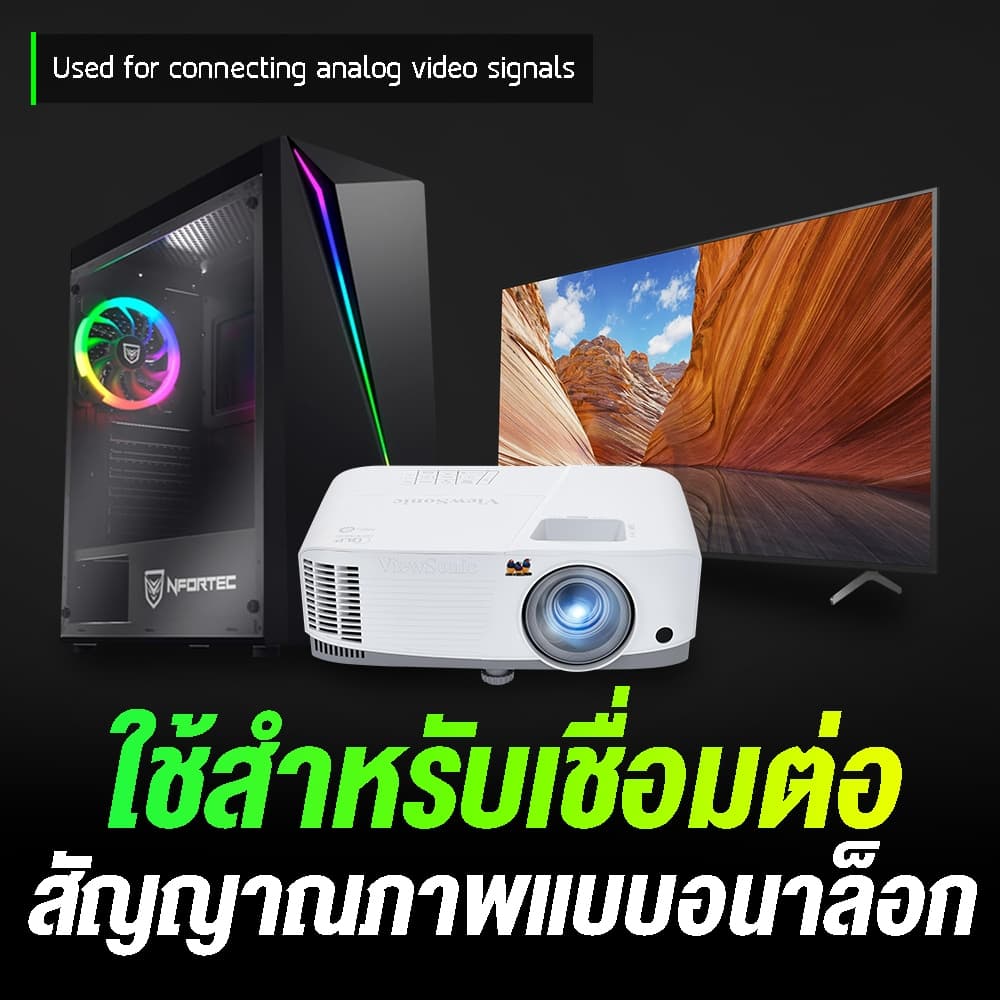 YOUDA สายแปลง HDMI TO VGA รับประกัน 1ปี มีสาย AUX ออกเสียงวีดีโอได้ YD-HV01 / YD-HV02B จาก HDMI ออก VGA ตัวแปลงสัญญาณ รูปที่ 7