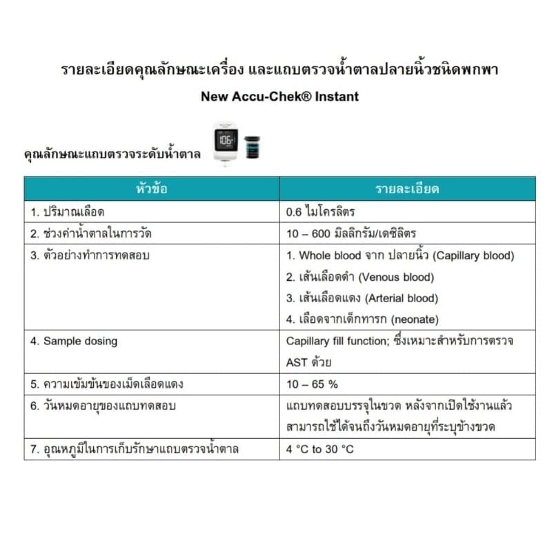 #ศูนย์ไทย# ACCU-CHEK Instant แถบตรวจน้ำตาลในเลือด หมดอายุไม่น้อยกว่า 17-08-2027​8 รูปที่ 4