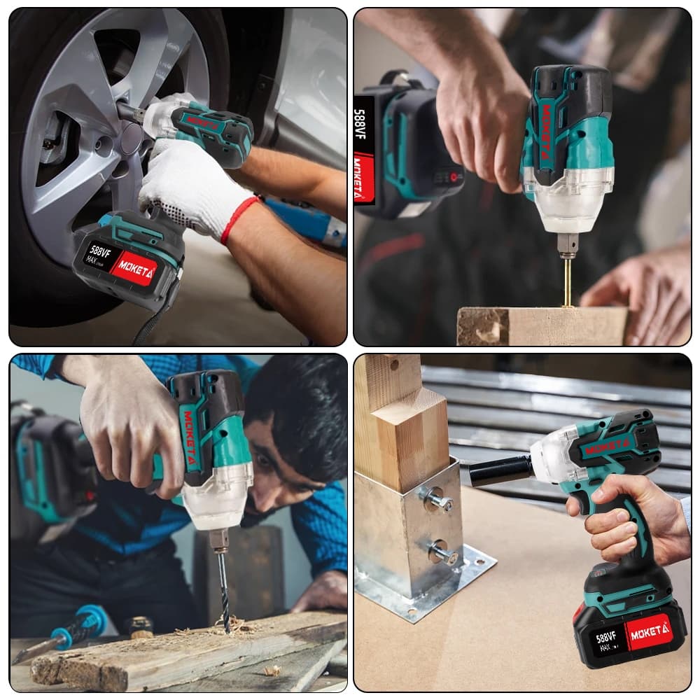 บล็อกแบต บล็อกไฟฟ้าไร้สาย ประแจไฟฟ้าไร้สาย สามารถเพิ่มดอกสว่านได้ Brushless Electric Wrench แบต2ก้อน คุณภาพสูง รูปที่ 3