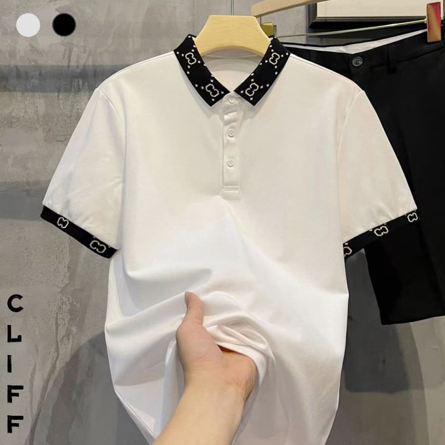 CLIFF เสื้อเชิ้ตผู้ชาย เข้ารูป แฟชั่น สีต่อ ชุดคู่รัก ธุรกิจ แมทช์ลุคง่าย