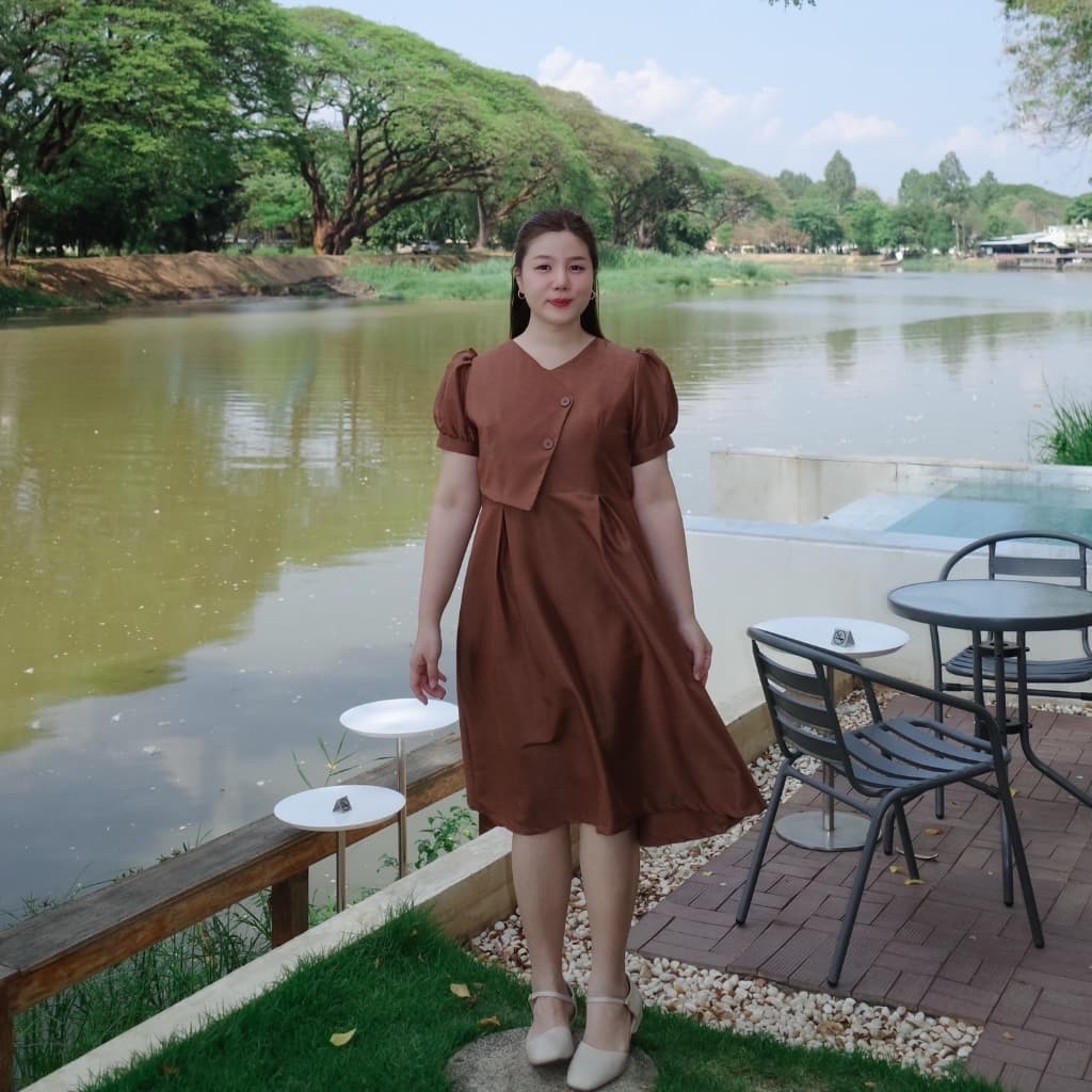 Sharon Dress เดรสสาวอวบ ชุดสาวอวบ รูปที่ 3