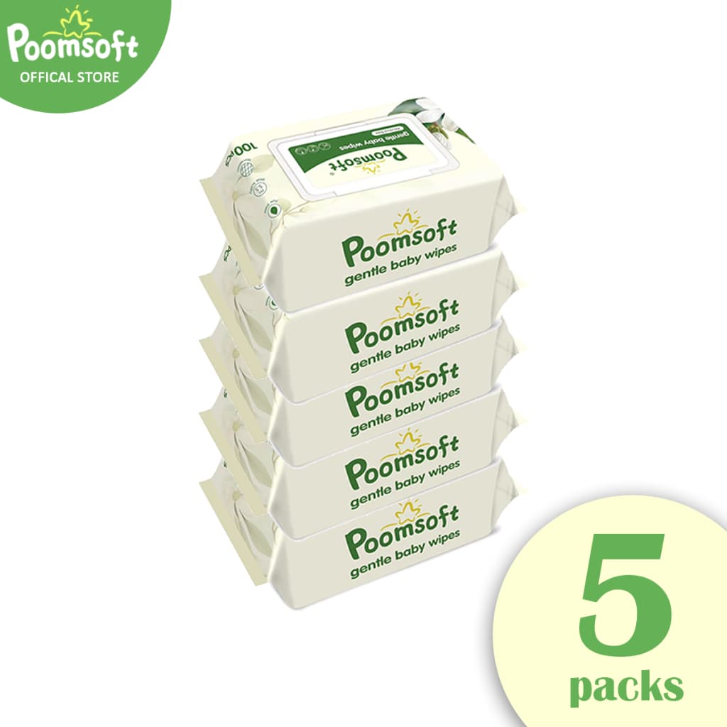 Poomsoft ผ้าเช็ดทำความสะอาดมะลิ ทิชชู่เปียก 500แผ่น 5แพ็ค Baby Baby wipes Jasmine baby wipes รูปที่ 8