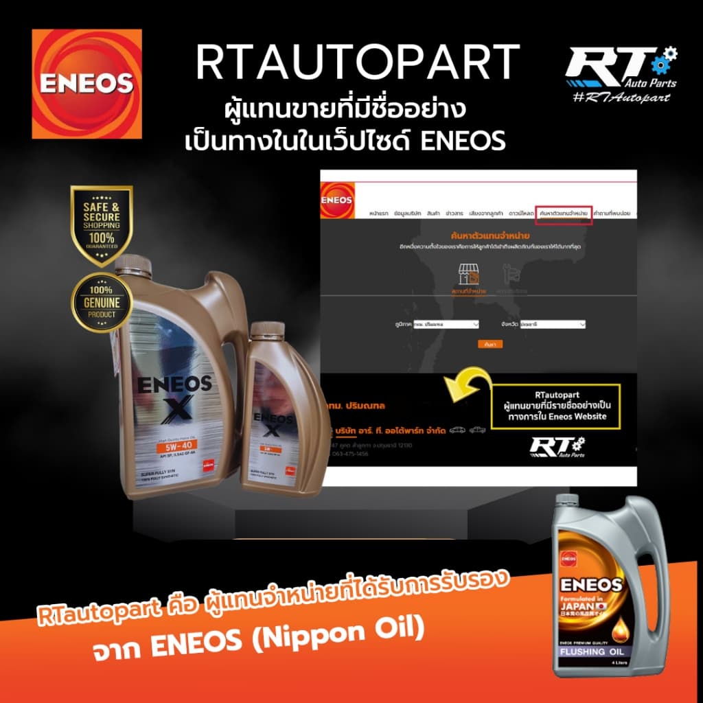 ENEOS น้ำมันเครื่องสังเคราะห์แท้ 100% เบนซิน เอเนออส เกรด 0w-20 5w-30 5w-40 Fully Synthetic API SP รูปที่ 2
