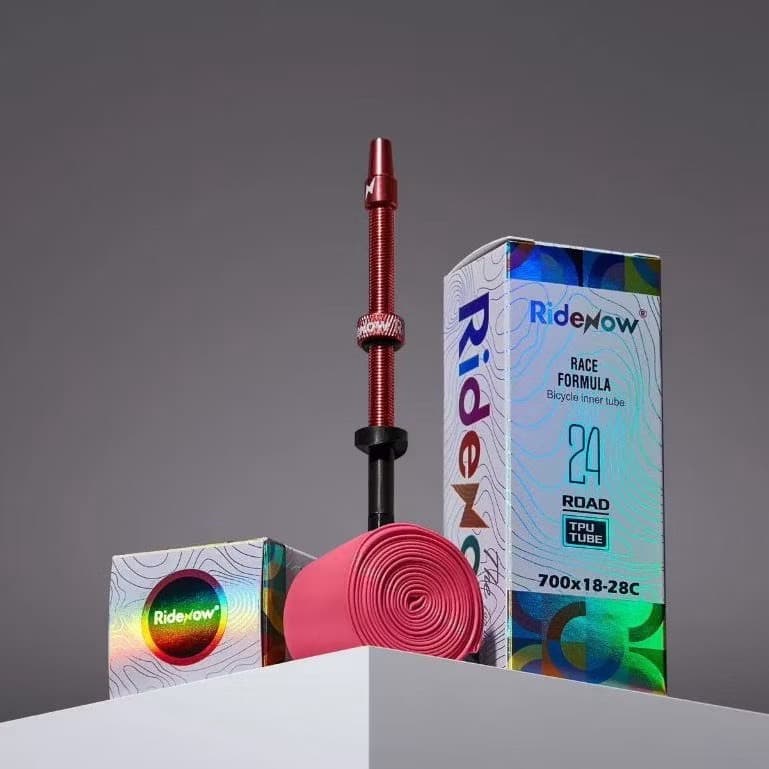 ยางในจักรยานเสือหมอบ ยางในเบา RIDENOW 2024 วาล์วคอมโพสิตTPU+โลหะ 65mm , 85mm 700x18-32C รูปที่ 3