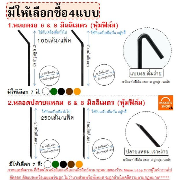 หลอดชานมไข่มุก ห่อฟิล์ม WANNA ขนาด21,24ซม. หลอดชานม หลอดชาไข่มุกหลอดชาไข่มุกห่อฟิล์ม หลอดไข่มุก หลอดพลาส รูปที่ 3