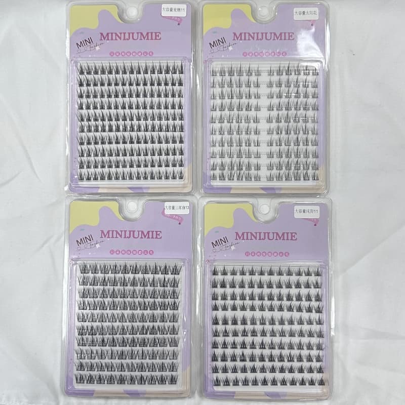 จัดส่งจากไทยกาวฟรี + แหนบ ขนตาปลอมขนมิงค์ minijumie หูข้าวสาลี ก้านหนา มัดเดียวขนตาปลอมปริมาณมาก รูปที่ 9