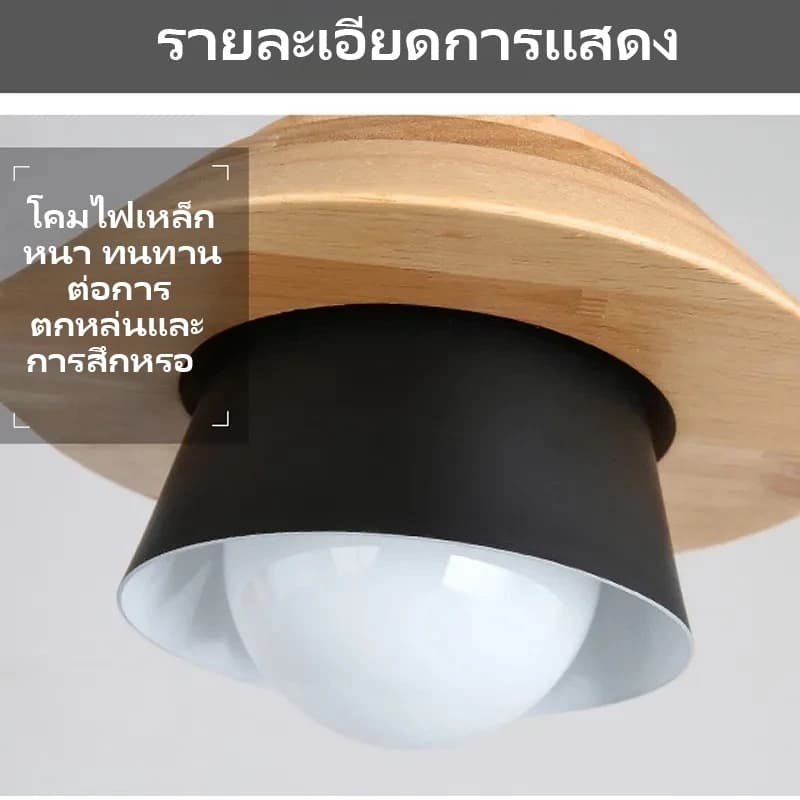 โคมไฟแขวน ไม้ มาการอง การออกแบบแบบนอร์ดิกโมเดิร์น โคมไฟเพดานแบบหยด ห้องทานอาหาร ห้องครัว ห้องนั่งเล่น ห้องนอน ระเบียง รูปที่ 4