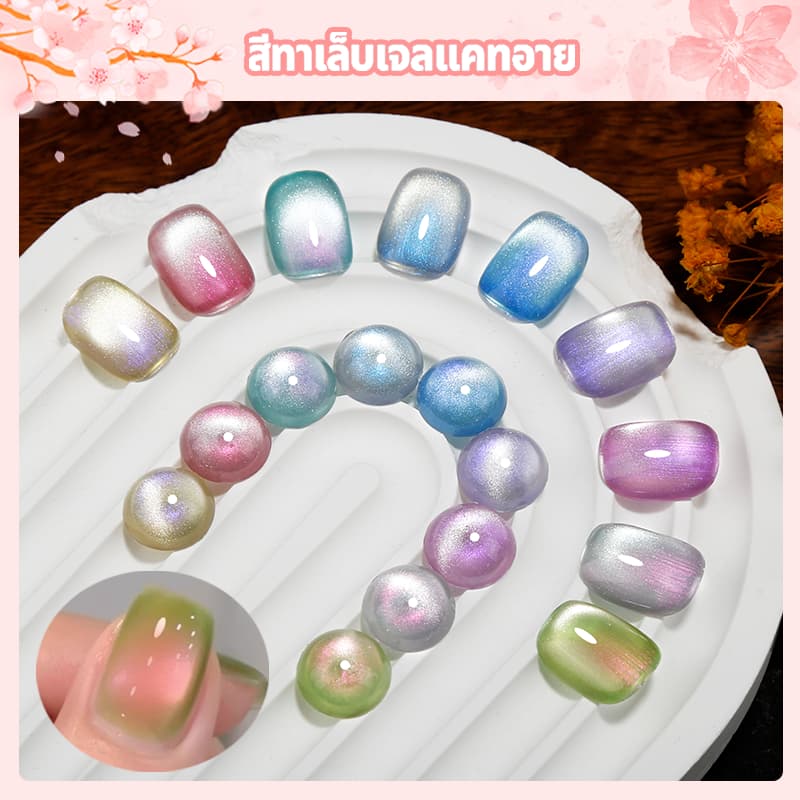 Nawoelite สีลูกแก้ว สีเล็บเจล สีแฟลช 2025 ต้องมี! สีเล็บเจลตาแมว 9 สี ลูกแก้วแฟลชออโรร่า สวยเว่อร์ ใหม่ล่าสุด รูปที่ 2