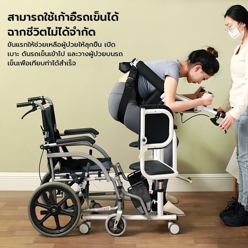 เครื่องยกผู้สูงอายุ สิ่งประดิษฐ์ที่ดูแลผู้สูงอายุ เก้าอี้ยกอเนกประสงค์ การยกผู้ป่วยติดเตียงแบบไฮดรอลิก รูปที่ 2
