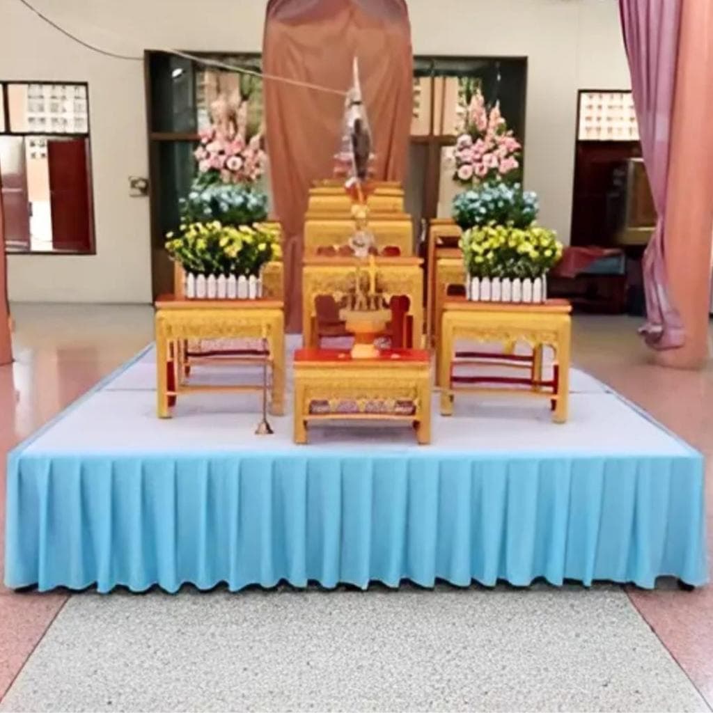 ผ้าประดับติดขอบเวที ขอบโต๊ะ จับจีบสำเร็จรูป โรงงานดณยา รูปที่ 4