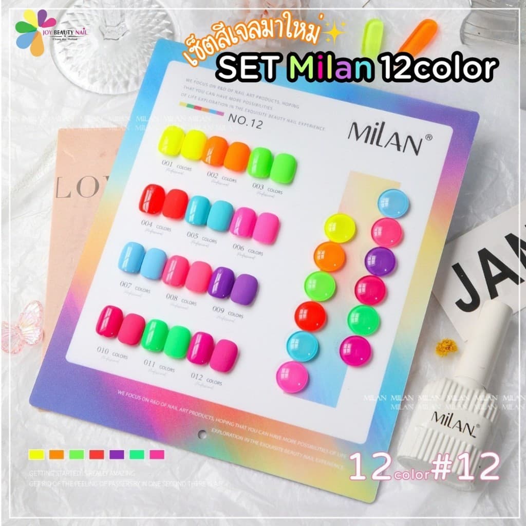 Set สีเจล MILAN 12สี โทนสียอดฮิต โทนแดง พาสเทล สีไซรัป ฟ้า น้ำตาล สีซัมเมอร์ รูปที่ 9