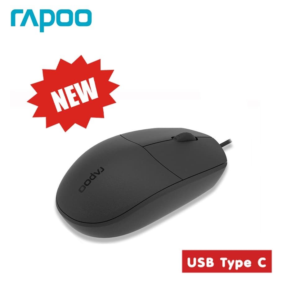 MOUSE RAPOO WIRED OPTICAL TYPE-C PORT ต่อแบบ USB Type C รูปทรงที่กระชับมือ รูปที่ 3