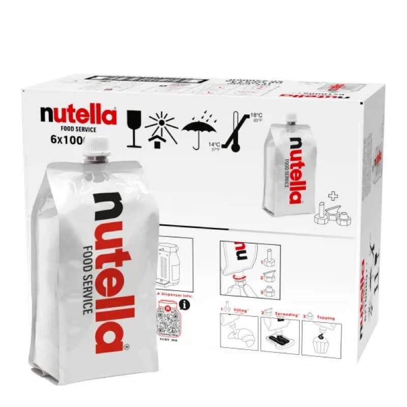 Nutella Instant Piping Bag นูเทลล่าแบบถุงรีฟิล ขนาดถุงละ 1000กรัมสินค้าใหม่ Exp:01/2027 รูปที่ 1
