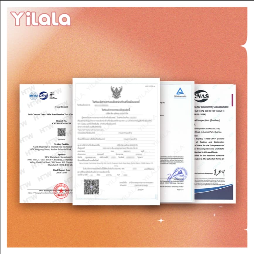 Yilala 0 ~-4.50 คอสเพลย์คอนแทคเลนส์สีสีชมพูคอนแทคเลนส์เส้นผ่านศูนย์กลาง 14.5 มม.สีน้ําตาลสีติดต่ออะนิเมะ Softlens รูปที่ 7