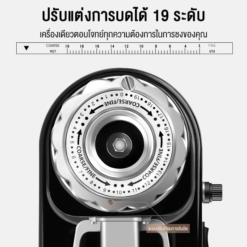 LENODI เครื่องบดกาแฟ เครื่องบดเมล็ดกาแฟ เครื่องไฟฟ้า แบบปรับได้ระดับและมืออาชีพ 900N Coffee grinder รูปที่ 3