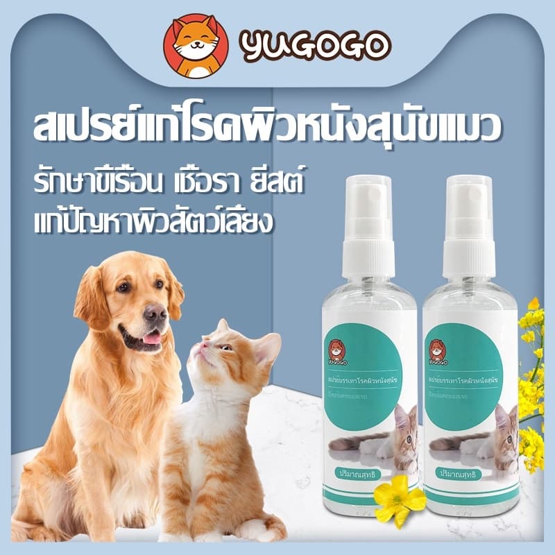 yugogo🐾สเปรย์ผิวหนังสุนัขแมว สเปรย์นาโน แผลแห้งไว Nano Spray สุนัข แมว 100ml