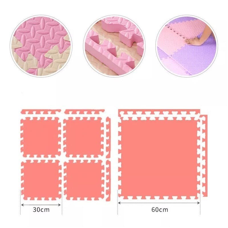 สินค้ามีขอบปิด2ด้านฟรี 60×60 หนา 2 ซม แผ่นรองคลาน แผ่นโฟมปูพื้น EVA รองคลาน หนาพิเศษ รูปที่ 3