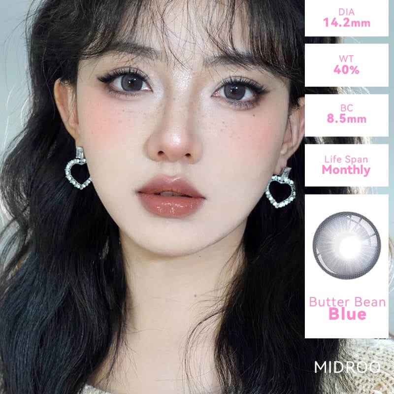Midroo แว่นตาสายตาสั้น คอนแทค Butter Bean Brown/Grey/Blue-14.2mm รูปที่ 6