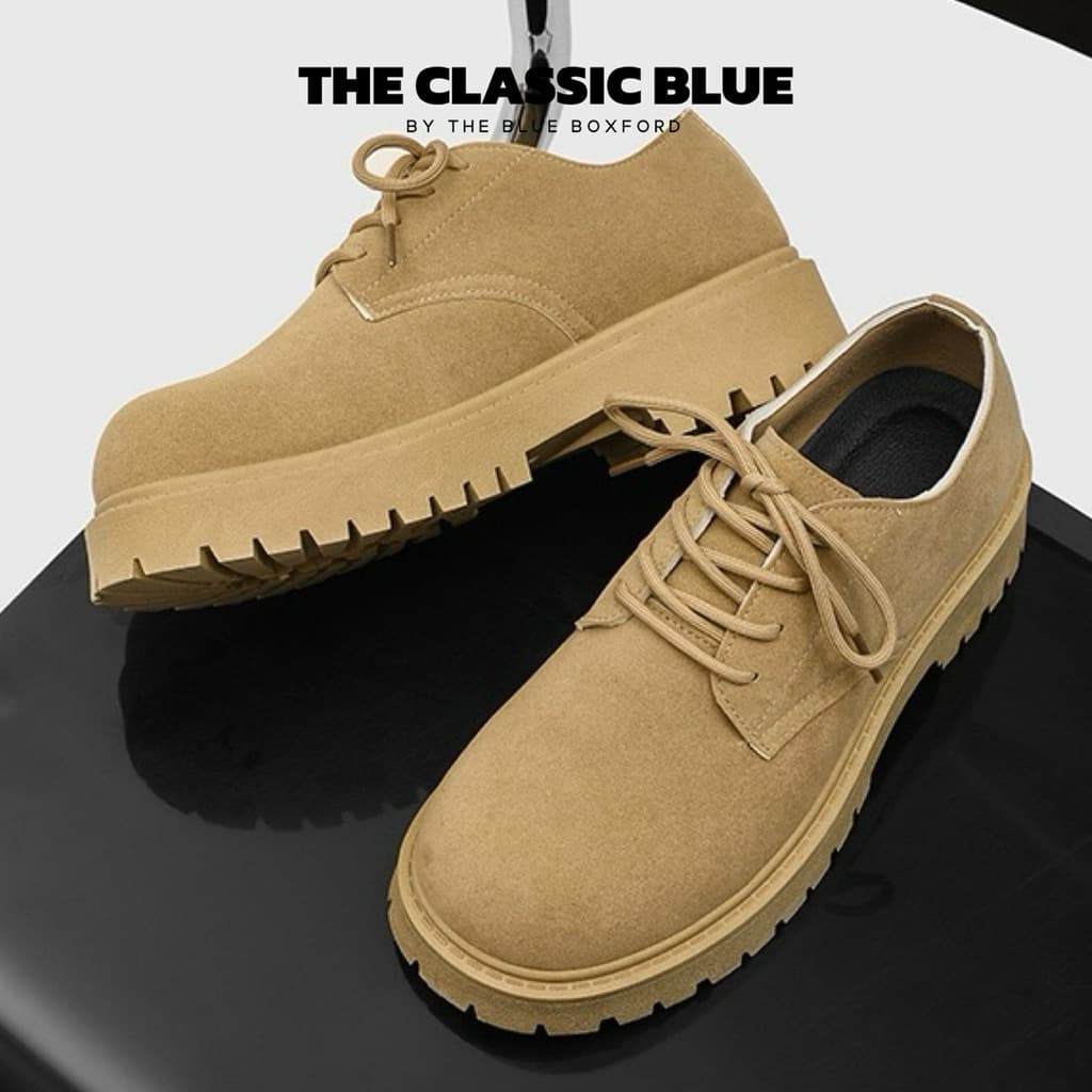 The Classic blue - Beige Lisbon Derby shoes รองเท้าหนังเดอร์บี้ - ไซส์ใหญ่สุด 46 ยาว 28.5 ซม. รูปที่ 4