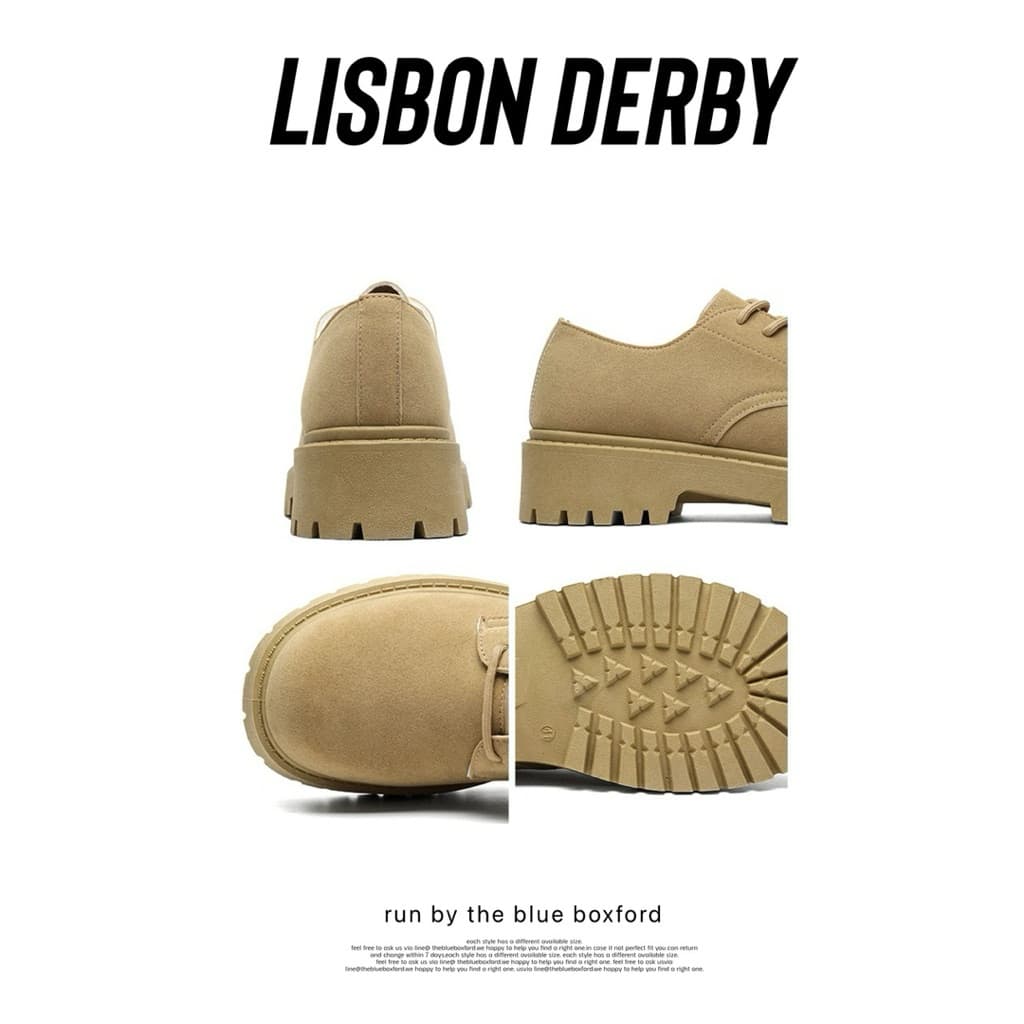 The Classic blue - Beige Lisbon Derby shoes รองเท้าหนังเดอร์บี้ - ไซส์ใหญ่สุด 46 ยาว 28.5 ซม. รูปที่ 7