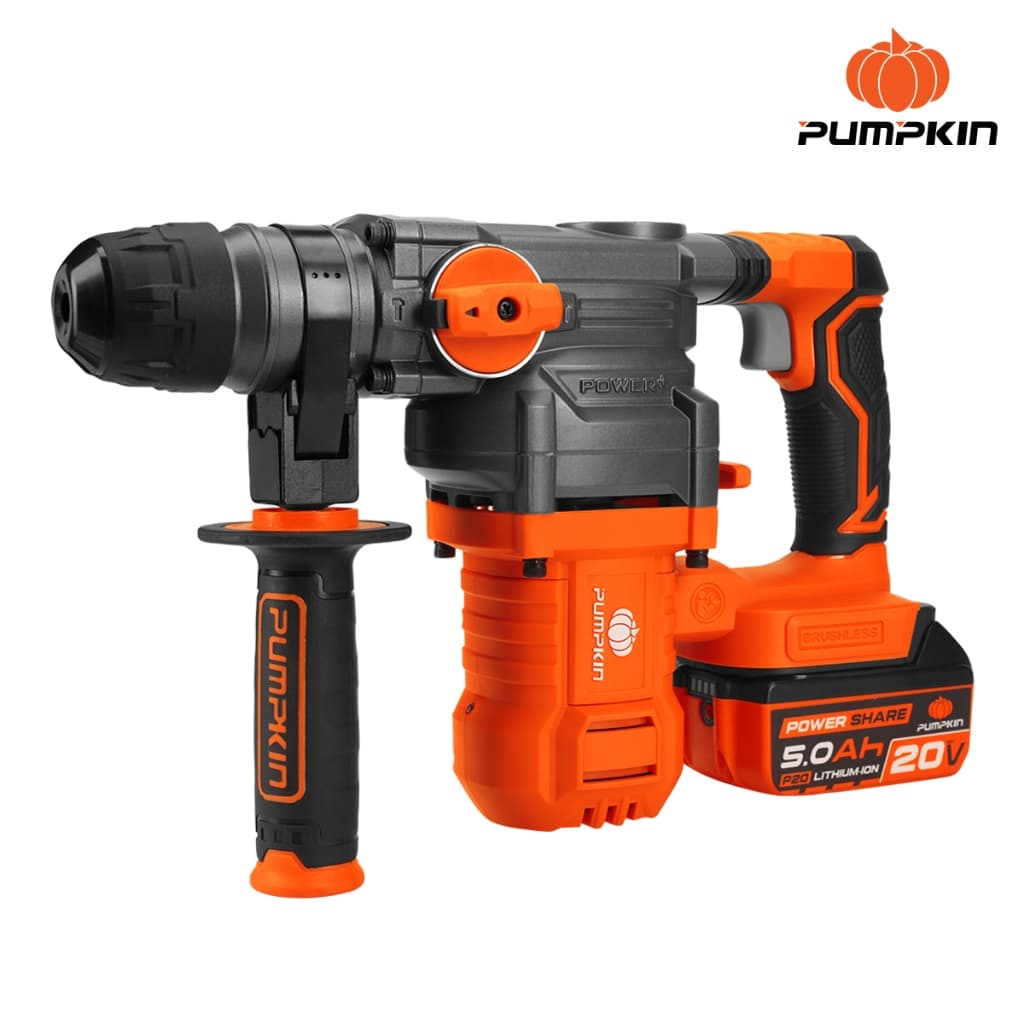 รุ่นใหม่ปี2026 ส่งด่วน สว่านโรตารี่ไร้สาย PUMPKIN 50395 / 50394 สกัดไร้สาย เครื่องสกัดปูน รูปที่ 8