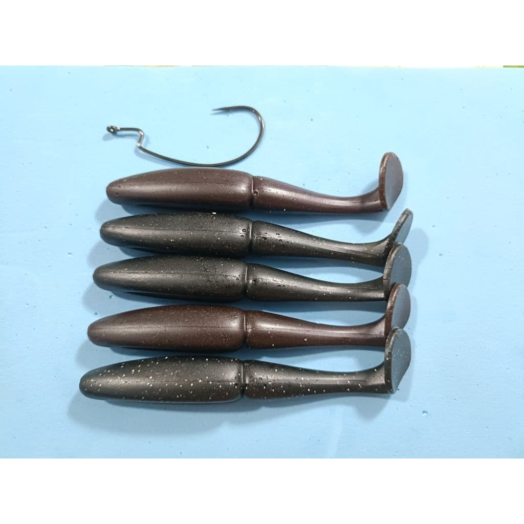 ปลายางตัวลองตกปลาช่อนชะโด ราคา 100 บาทสุดคุ้ม 11cmน้ำหนัก13g.1ซอง 5ตัว มีตัวเบ็ด6/0 รูปที่ 4