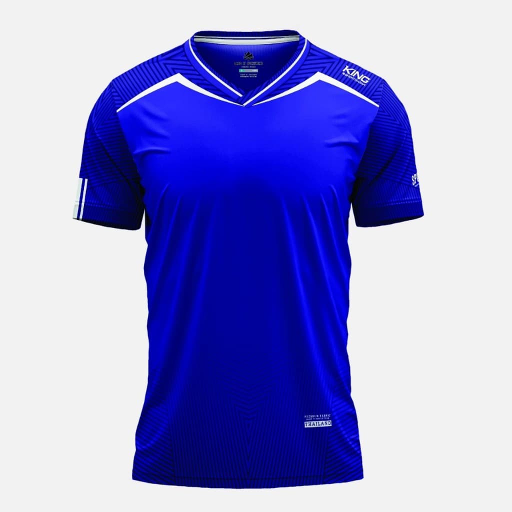 KING OF SPORTSWEAR เสื้อกีฬา พิมพ์ลายด้านหน้า แขน คอ เสื้อคอวี เสื้อออกกำลังกาย ชุดออกกำลังกาย รุ่น //V16 รูปที่ 3