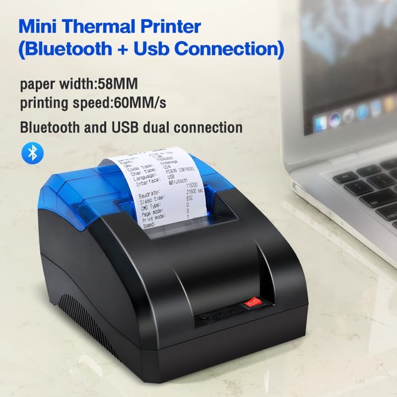 เครื่องพิมพ์ใบเสร็จ Printer Bluetooth เครื่องปริ้น เครื่องพิมพ์บาร์โค้ด ไม่ต้องใช้หมึก พิมพ์เร็ว ไม่ใช้หมึก รับประกัน5ป รูปที่ 7