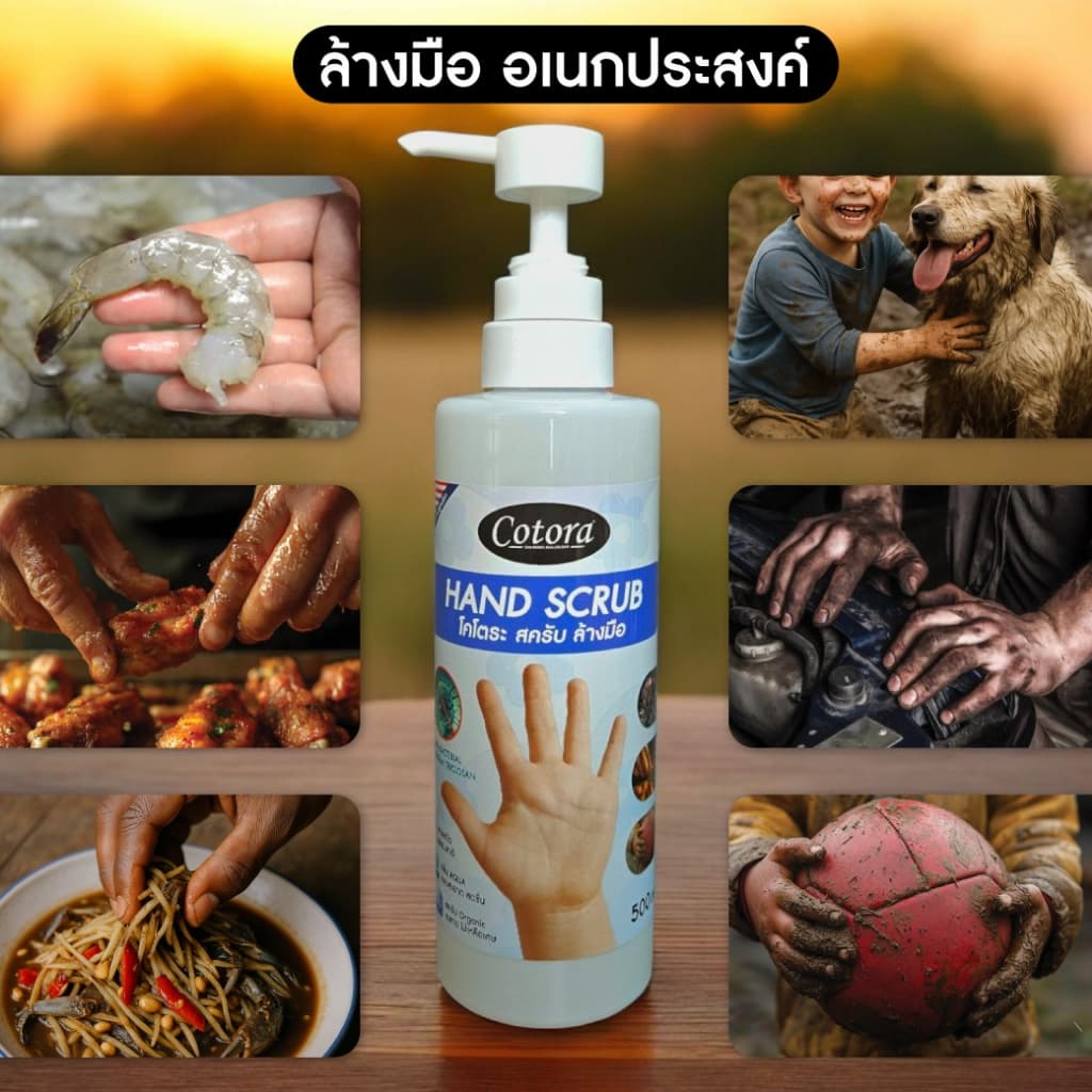 Cotora Hand Scrub สครับ ล้างมือ อเนกประสงค์ ฆ่าเชื้อโรค แบคทีเรีย สารสกัดธรรมชาติ รูปที่ 8